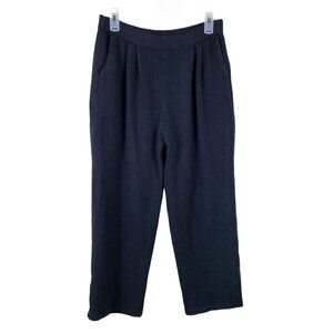 St. John Basics Sz 8 Santana Knit Pleated Front Pants Black Designer Ankle VGC